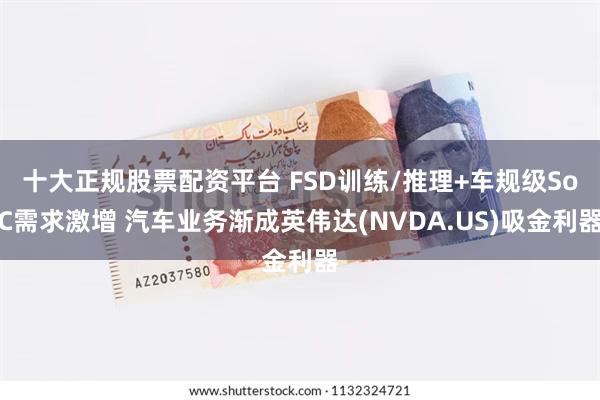 十大正规股票配资平台 FSD训练/推理+车规级SoC需求激增 汽车业务渐成英伟达(NVDA.US)吸金利器